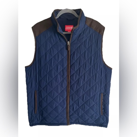 Coleman Navy Blue Quilted Zip Vest Men's Size XL Outdoor Camping Puff $80 - Picture 1 of 4